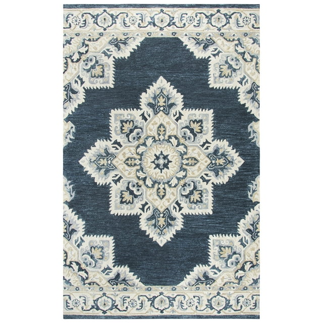 Rizzy Home RS070B Dark Blue 2'6" x 8' Hand-Tufted Area Rug
