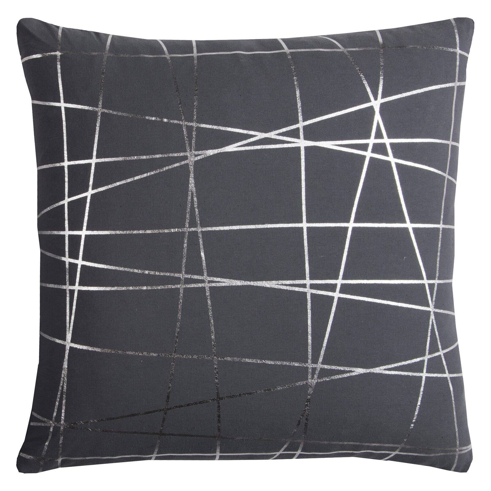 Medium Gray Abstract Foil Accent Pillow