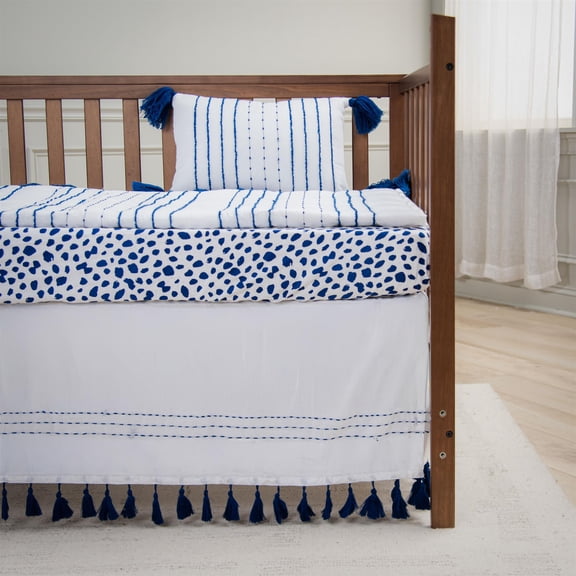 Rizzy Home Rowan 12" X 18" White/Blue Striped Cotton/Polyester Decorative Sham