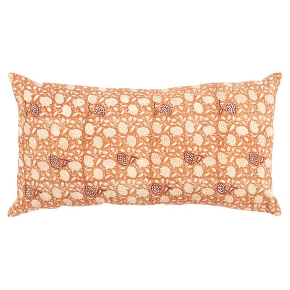 Rizzy Home Rust 14"X26" BoTanical Knife Edged Poly Filled Throw Pillow