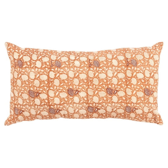 Rizzy Home Rust 14"X26" BoTanical Knife Edged Poly Filled Throw Pillow