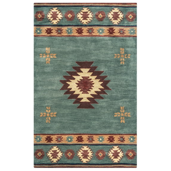 Rizzy Home SU2008 gray blue 10' Round Hand-Tufted Area Rug