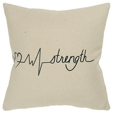 Rizzy Home Sentiment 20" x 20" Cotton Canvas Pillow Cover in Natural