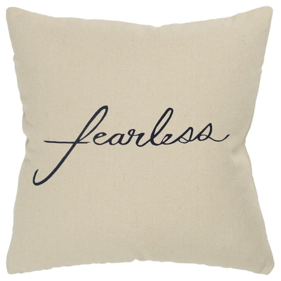 Rizzy Home Sentiment 20" x 20" Cotton Canvas Pillow Cover in Natural