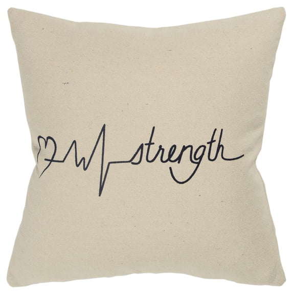 Rizzy Home Sentiment 20" x 20" Poly Pillow with Cotton Canvas Cover-Natural
