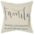 thumbnail image 1 of Rizzy Home Sentiment Cotton Poly Filled Decorative Throw Pillow, 20" x 20", Natural, 1 of 5