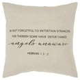 thumbnail image 1 of Rizzy Home Sentiment, Cotton, Square Poly Filled Decorative Throw Pillow, 20" x 20", Natural, 1 of 5