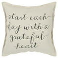 thumbnail image 1 of Rizzy Home Sentiment, Square, Cotton Poly Filled Decorative Throw Pillow, 20" x 20", Natural, 1 of 5