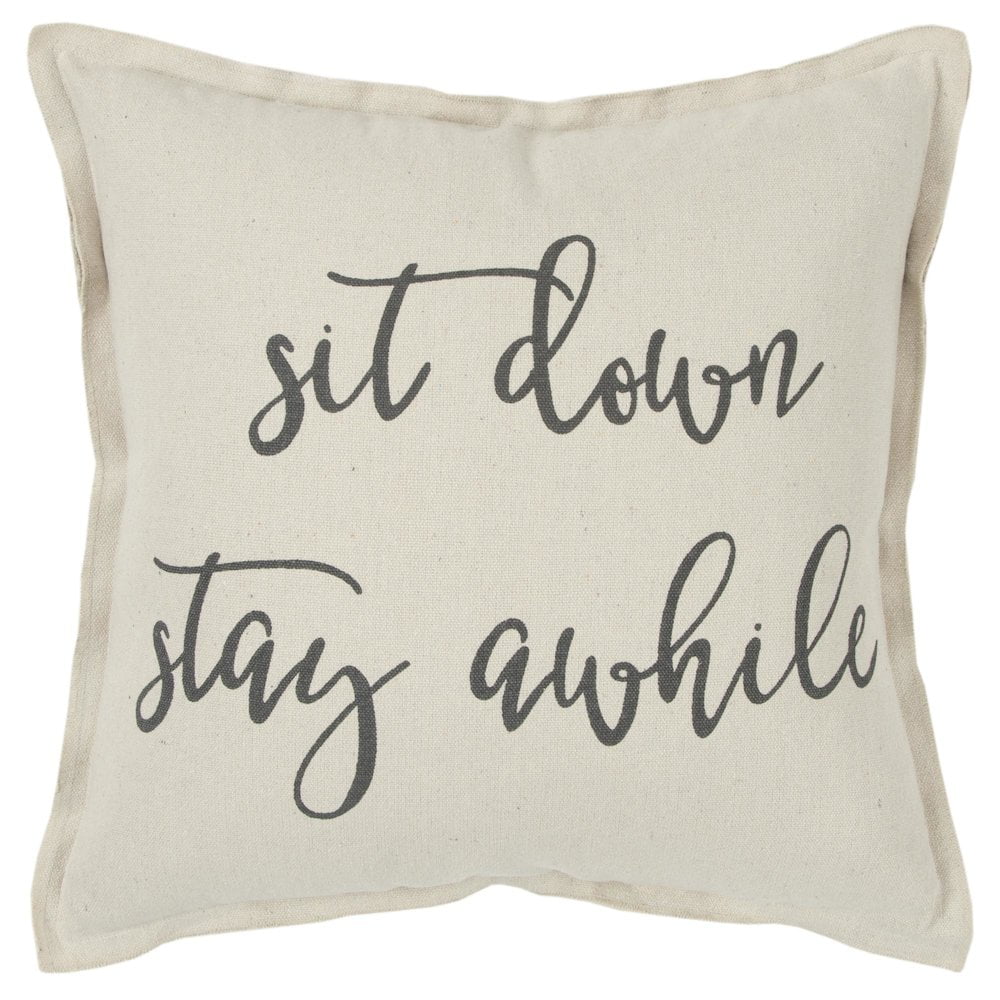 Natural Cotton Embroidered 20" x 20" Decorative Pillow Cover