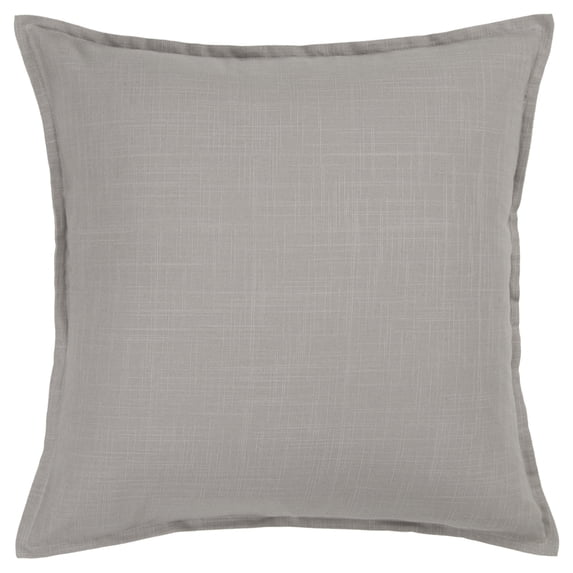 Rizzy Home Solid Cotton Decorative Throw Pillow, 20" x 20", Gray