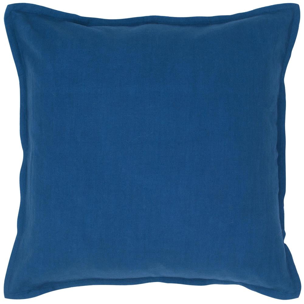 Rizzy Home Solid Cotton Decorative Throw Pillow, 20" x 20", Indigo