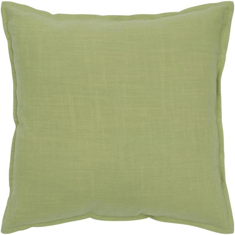 Rizzy Home Solid Cotton Decorative Throw Pillow, 20" x 20", Lime