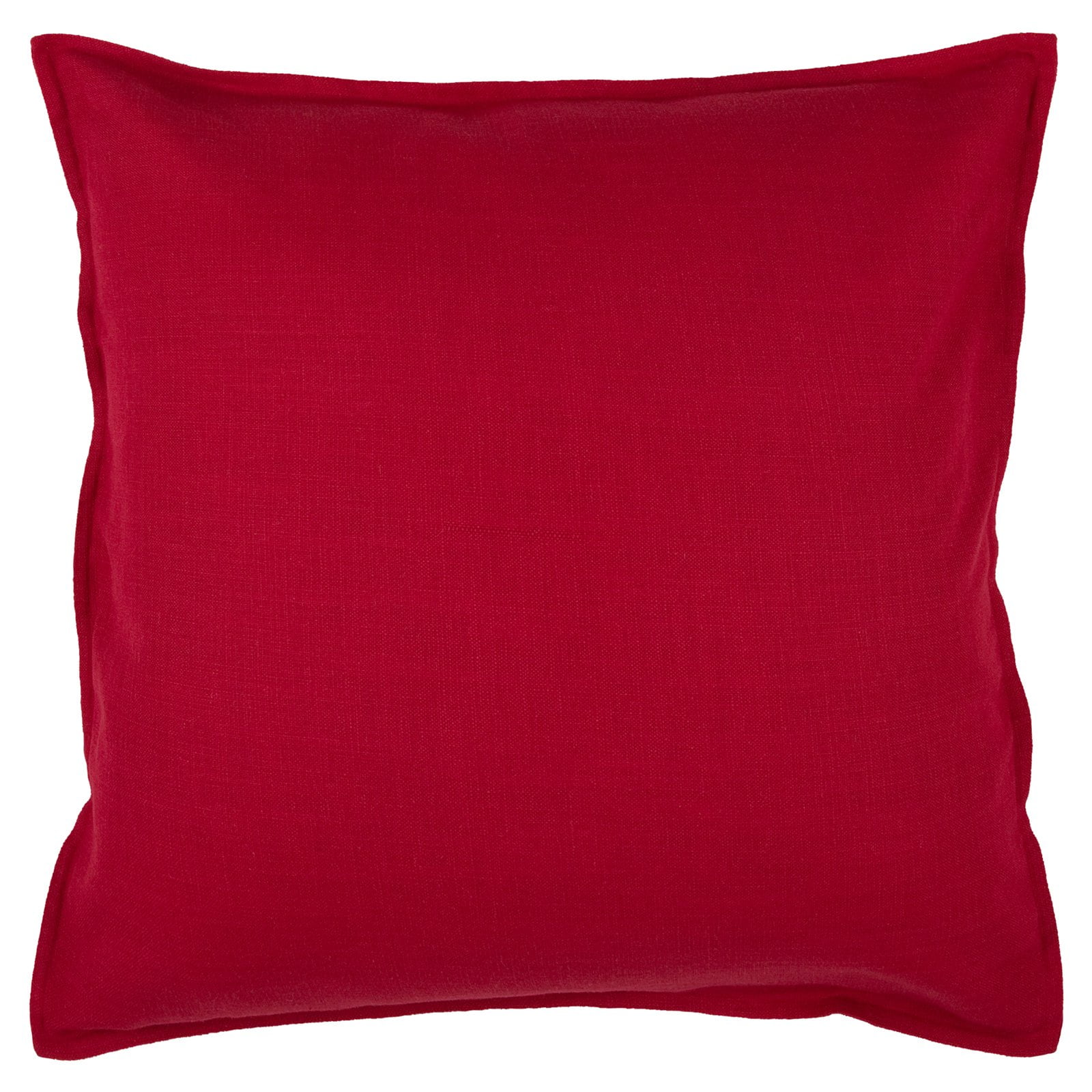 Ruby Red Cotton Minimalistic Throw Pillow 20" x 20"