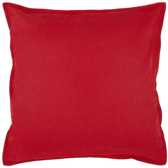 Rizzy Home Solid Cotton Decorative Throw Pillow, 20" x 20", Red