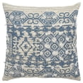 thumbnail image 1 of Rizzy Home Southwest Printed Corded Accents Cotton Decorative Throw Pillow Cover,20"x20", Blue/Natural, 1 of 3