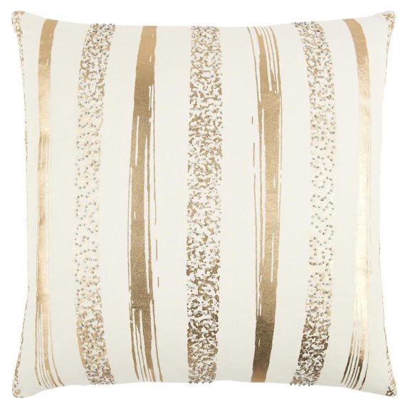 Rizzy Home Cotton Gold Stripe Glam 20"X20" Pillow Cover 2 Pack