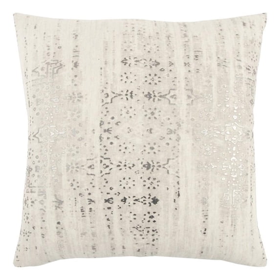 Rizzy Home Stripe 20" x 20" Poly Pillow with Cotton/Flax Cover Natural/Silver