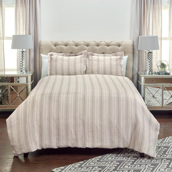 Rizzy Home Stripe Adeline 20" x 36" Linen King Sham in Natural