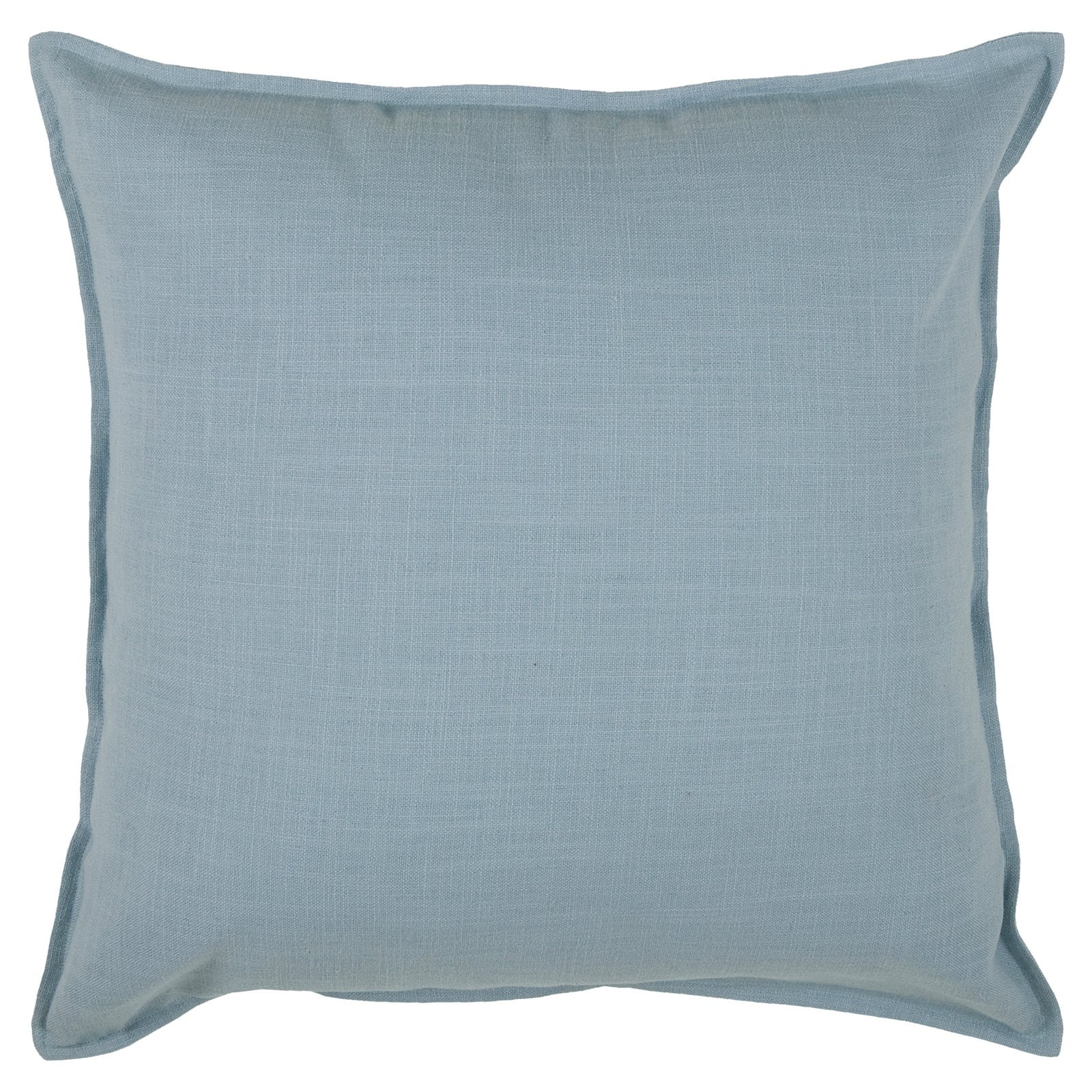 Aqua Cotton Slub 20" Square Throw Pillow with Flange