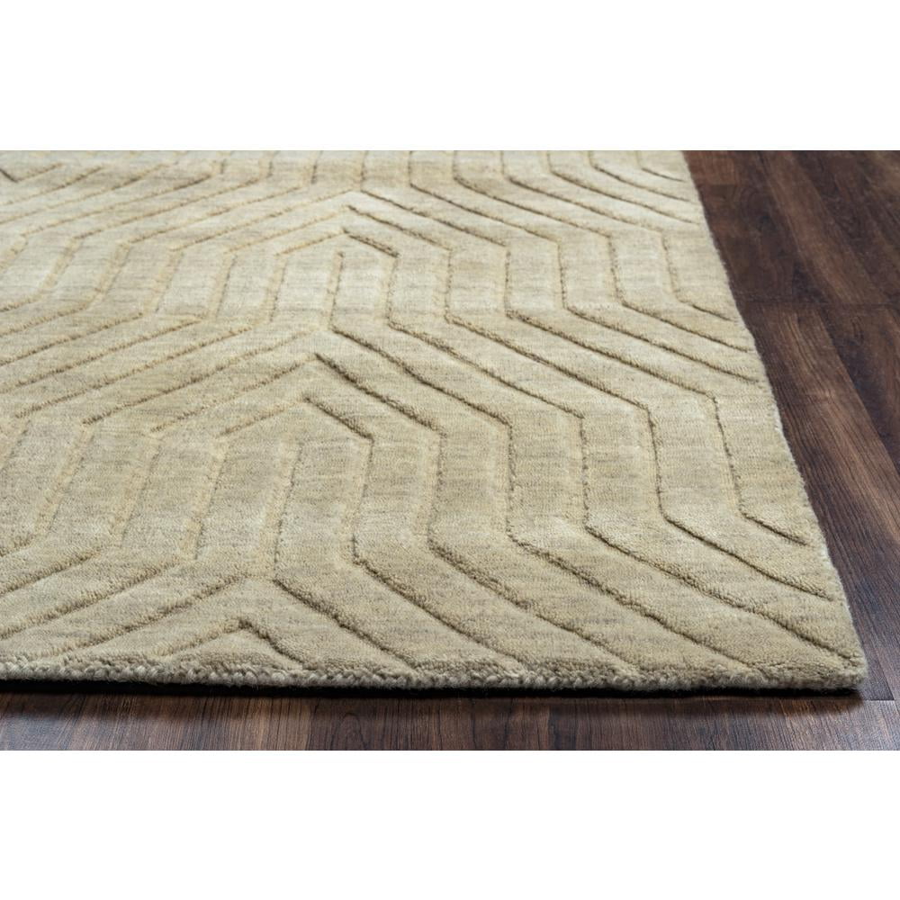 Handmade Technique Solid Wool Rectangular Rug 5' x 8'