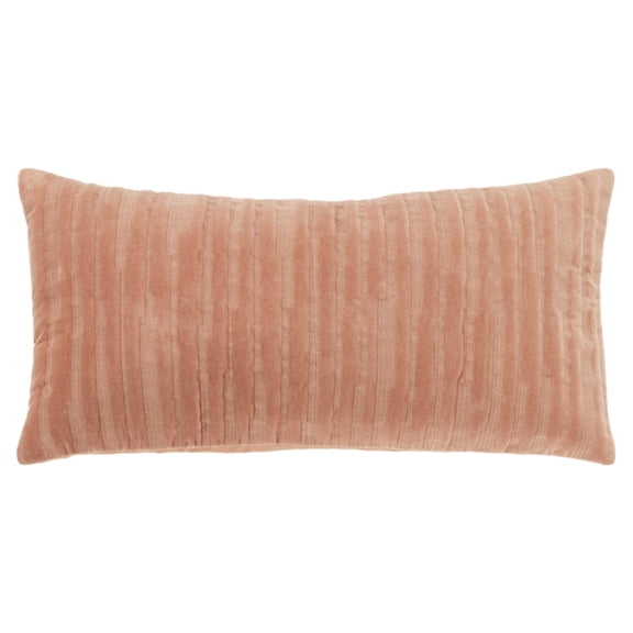 Rizzy Home Terracotta 14"X26" Stripe EmbroideRed Poly Filled Throw Pillow