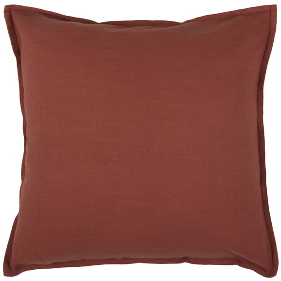 Rizzy Home Throw Pillow T03639 Transitional Rust Denier Soft 20" x 20" Square, Poly Filled