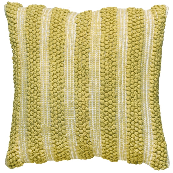 Rizzy Home Throw Pillow T10820 White Dimension Nubby 20" x 20" Square, Cover Only