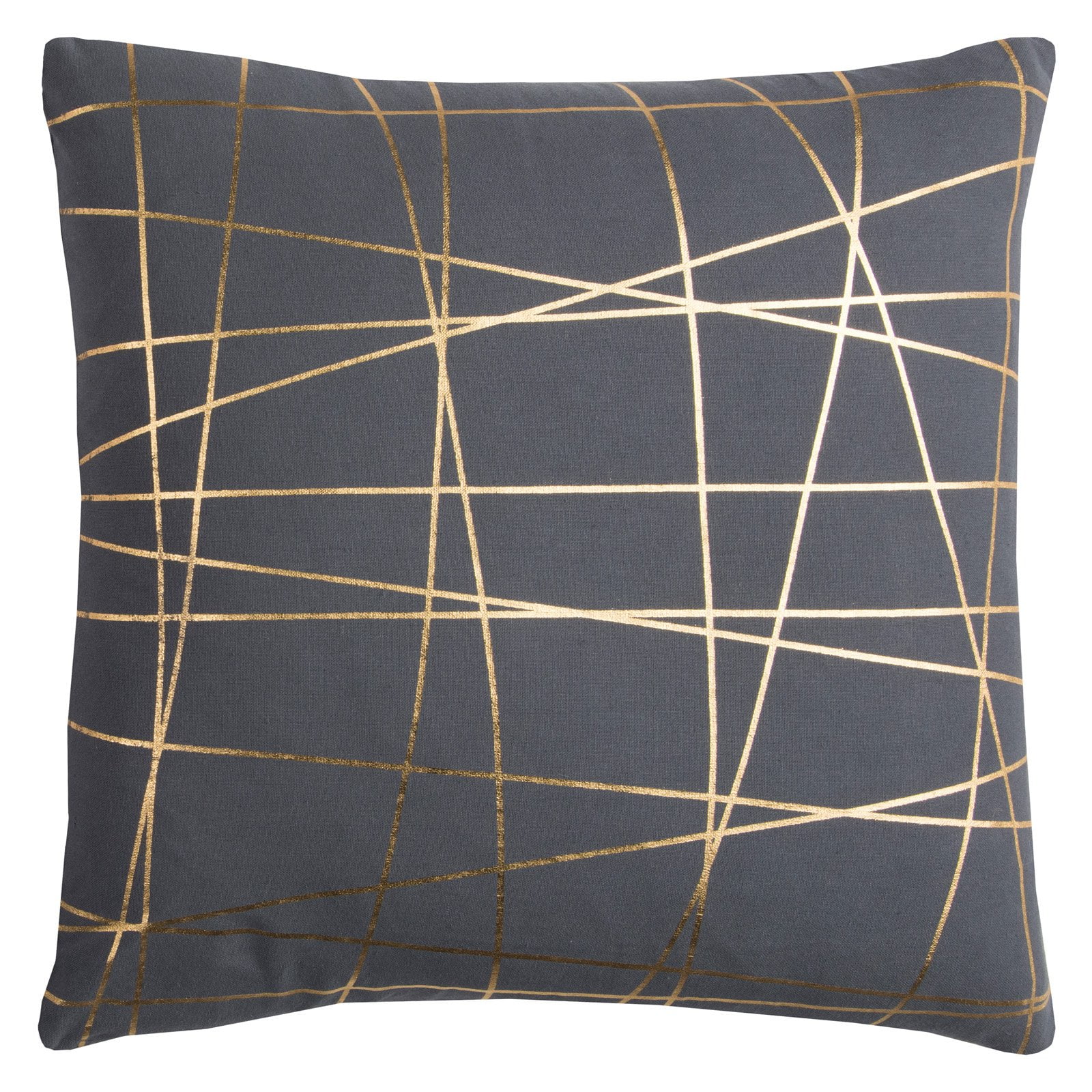 20" Gray and Gold Abstract Foil Print Throw Pillow