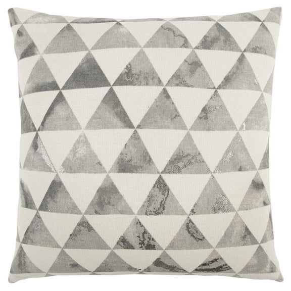 Rizzy Home Throw Pillow T13190 Gray Monochromatic Metallic 20" x 20" Square, Cover Only