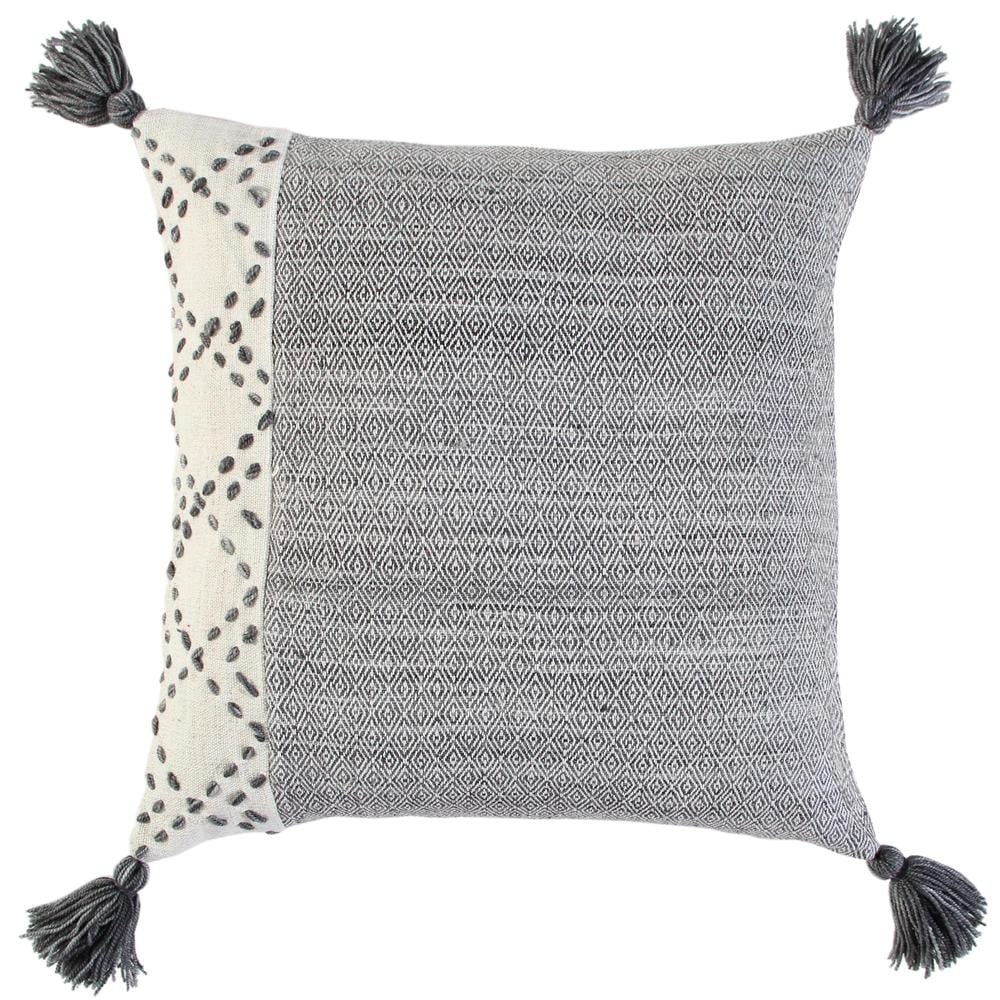 Eco-Friendly Square Poly-Filled Throw Pillow with Color Block Design