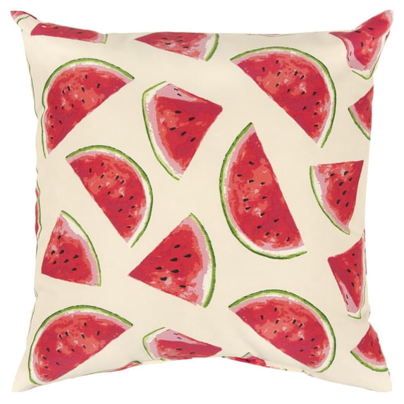 Rizzy Home Watermelon 22" x 22" Indoor/Outdoor Polyester Pillow-Red