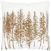 Rizzy Home Trees 18 x 18 Poly Filled Pillow with Cotton Cover-Ivory/Brown
