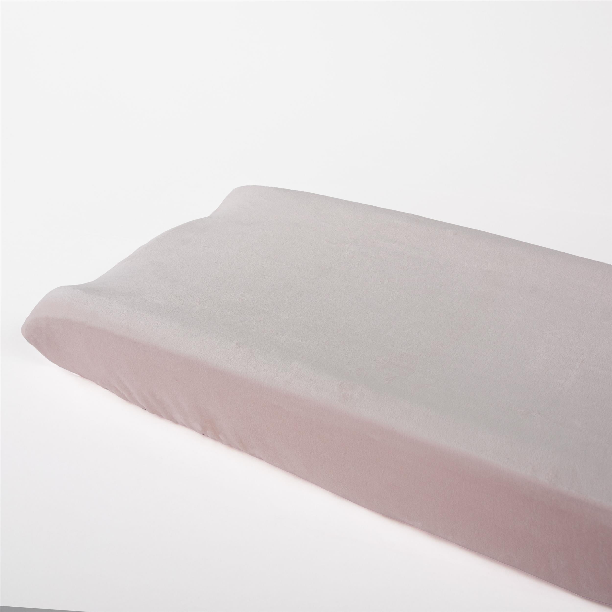 Rizzy Home Velvet 16" X 32" Blush Solid Cotton Changing Pad Cover