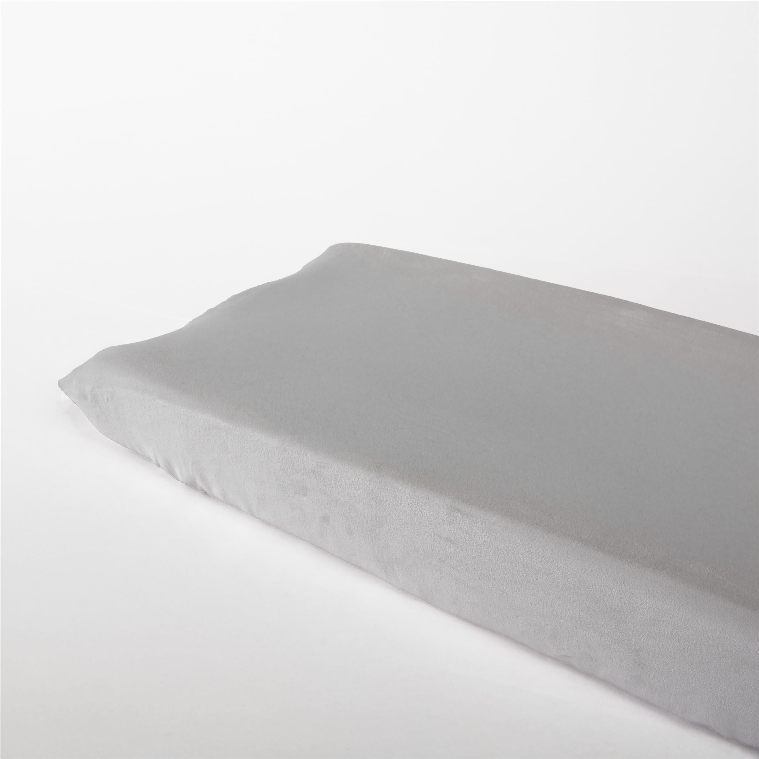 Rizzy Home  Velvet 16" X 32" Gray Solid Cotton Changing Pad Cover