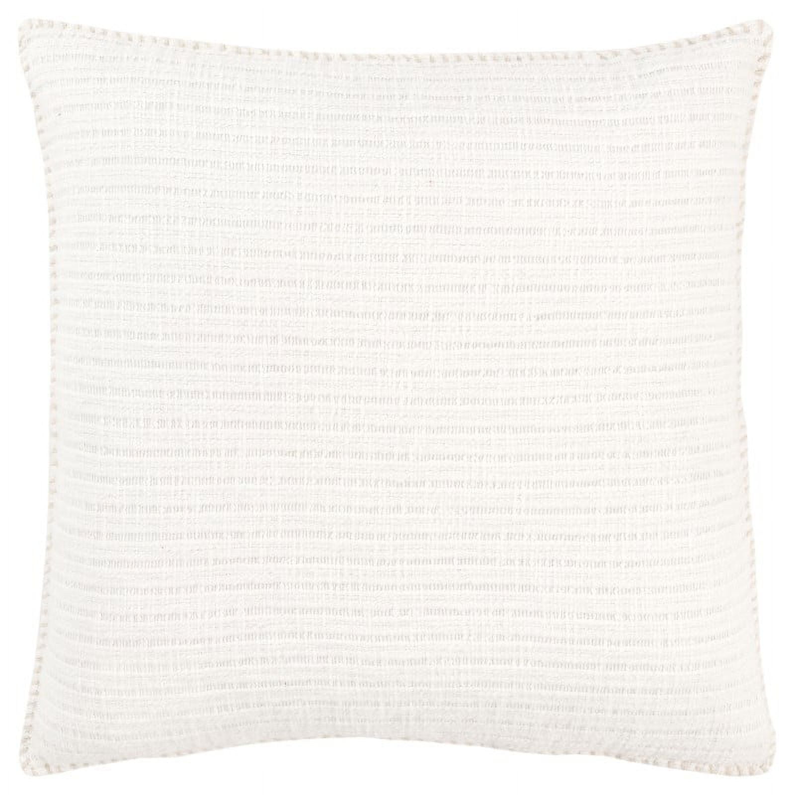 22-Inch White Cotton Square Throw Pillow