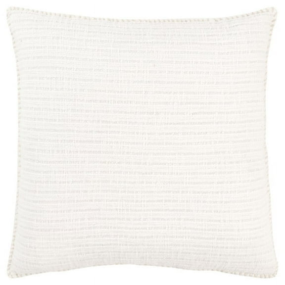 Rizzy Home White 22"X22" Stripe Patterned Solid Woven Poly Filled Throw Pillow