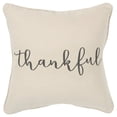 thumbnail image 1 of Rizzy Home Word Theme "Thankful" Cotton Down Filled Decorative Throw Pillow, 20"X20", Natural, 1 of 5