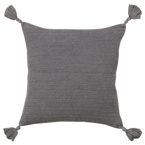 Rizzy Pillow Knife Edged Woven Pillow Grey 17"x17"x9"