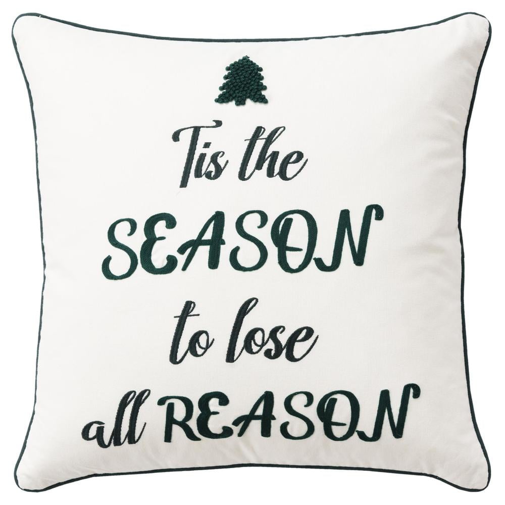 Rizzy Pillow Welted Pillow Natural/Green 17"x17"x9"