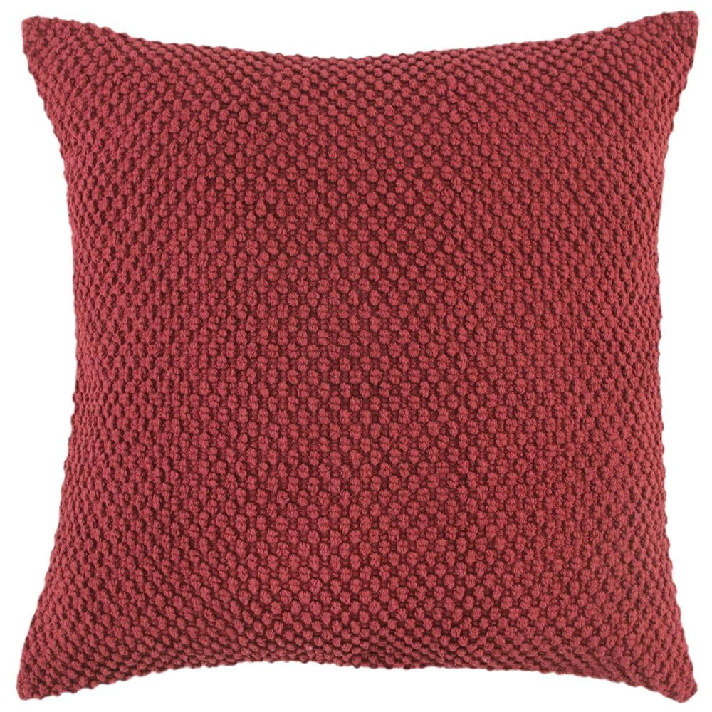 Deep Merlot Textured Cotton Square Throw Pillow