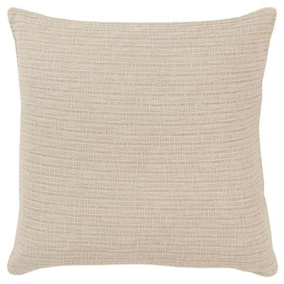 Rizzy Home Cotton Patterned Solid Vanilla 22"X22" Pillow Cover 2 Pack