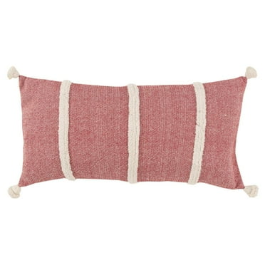 Rizzy Pillow Woven Red 12"x12"x2"
