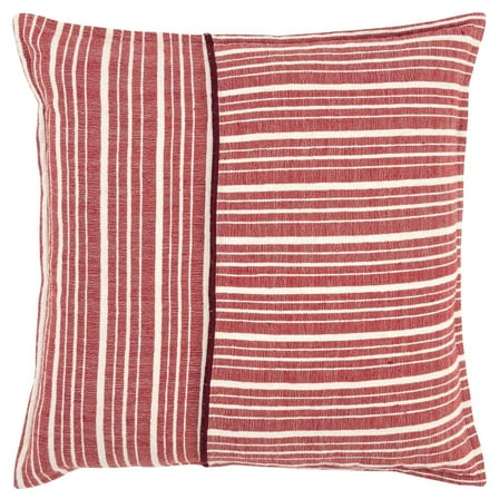 Rizzy Pillow Woven Red/Ivory 12"x12"x2"