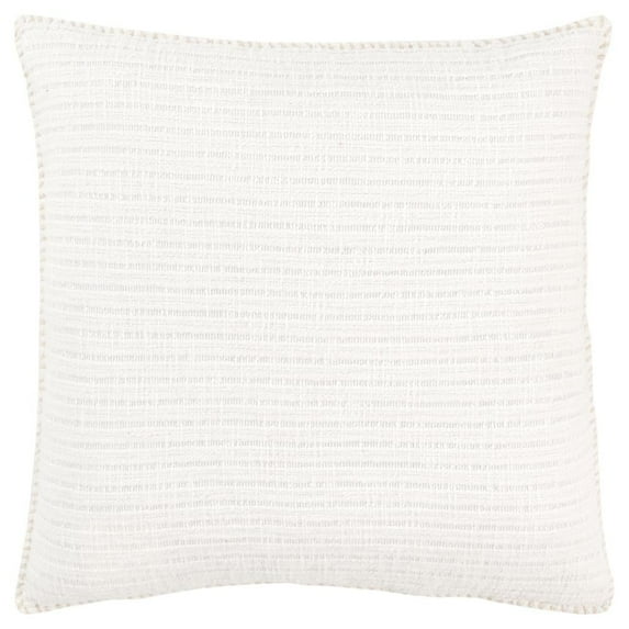 Rizzy Home Cotton Patterned Solid White 22"X22" Pillow Cover 2 Pack
