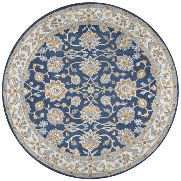 Rizzy Rugs Ashlyn Area Rug AL2823 Blue Waves Curves 8' x 8' Round