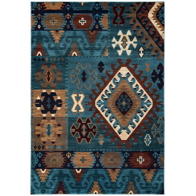 Rizzy Rugs Bellevue Area Rug BV3704 Blue Jagged Vintage