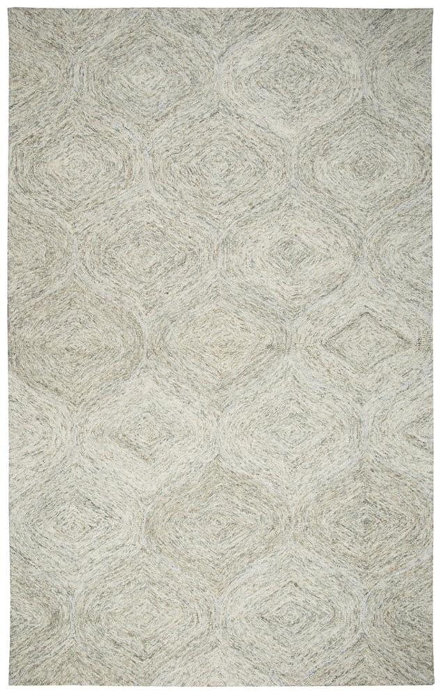 Ivory Handmade Wool Tufted Rectangular Area Rug 5' x 8'