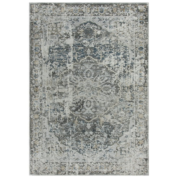 Rizzy Rugs Bristol Area Rug BRS106 Beige Medallion Bordered 2' 7" x 8' Rectangle