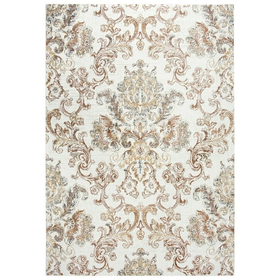 Rizzy Rugs Bristol Area Rug BRS110 Beige Scrolls Petals 3' 11" x 5' 6" Rectangle