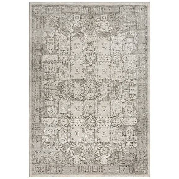 Rizzy Rugs Calabria Area Rug CLA796 Contemporary Gray, 5' 3" x 7' 6", Ivory